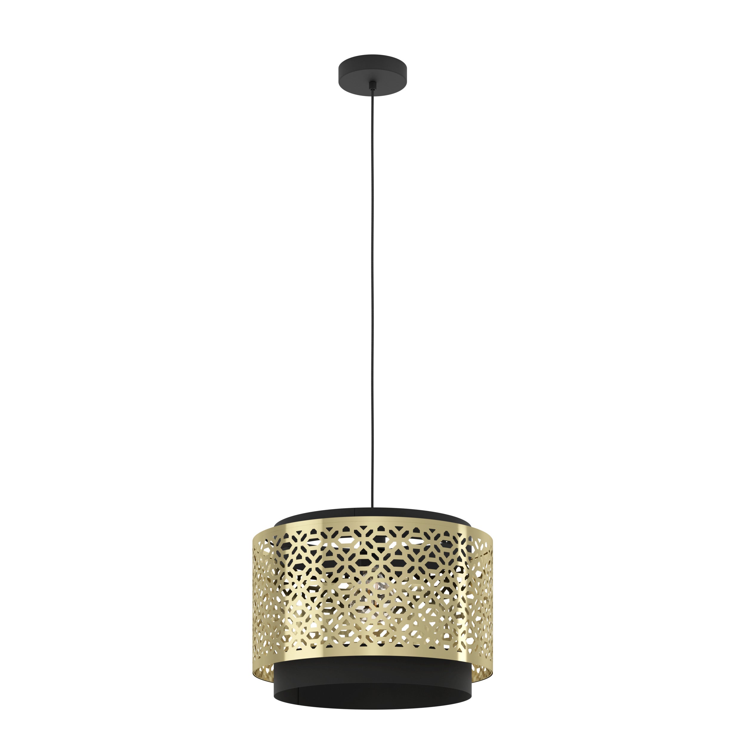 EGLO hanglamp Sandbach - e27 - ø 42 cm - zwart/goud - staal