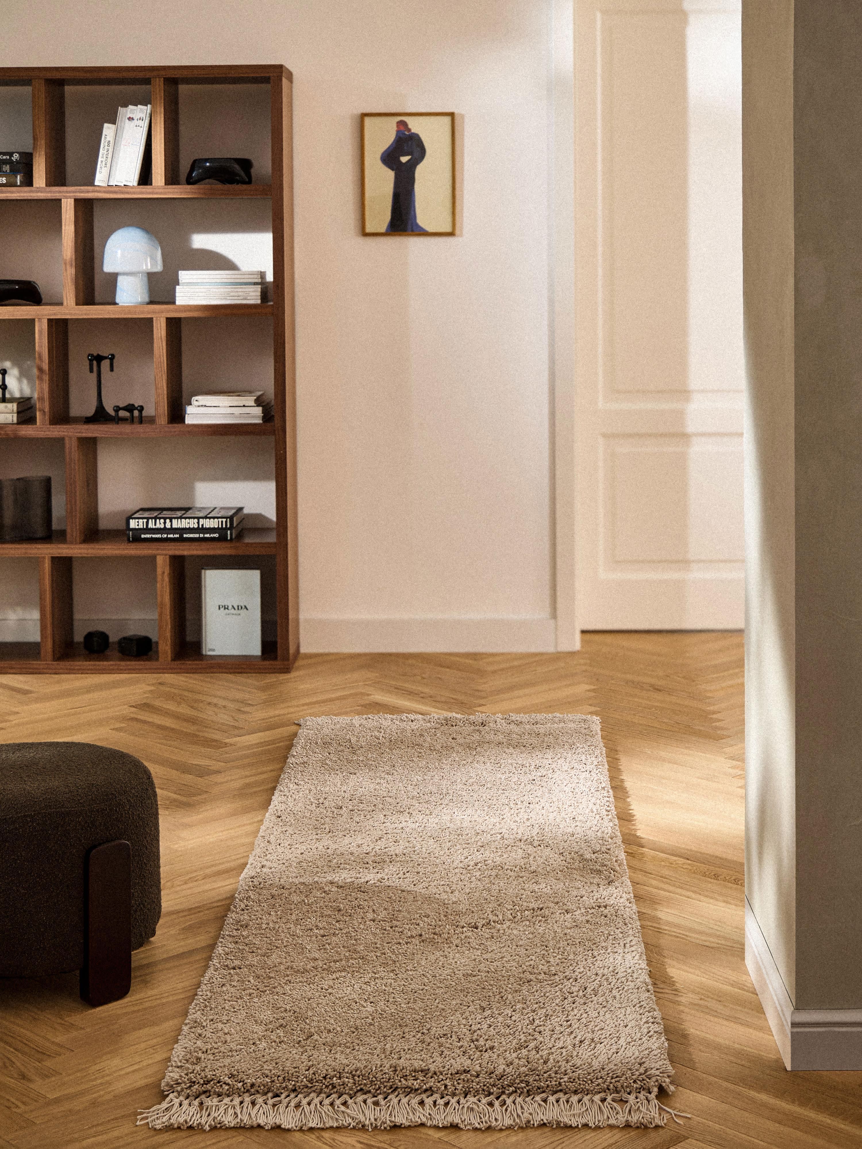 Flauschiger Hochflor-Läufer Dreamy mit Fransen