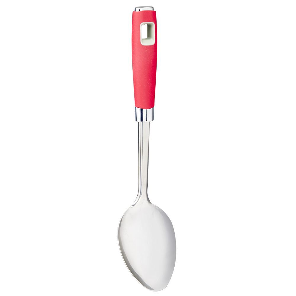 Cuillère à servir inox manche en polypropylène rouge