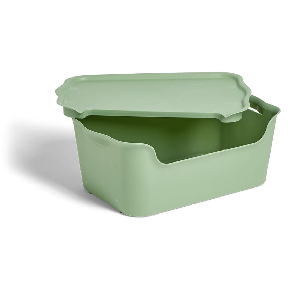 Lot de 3 boÎtes de rangement 15L avec couvercle plastique 39x25xH16cm
