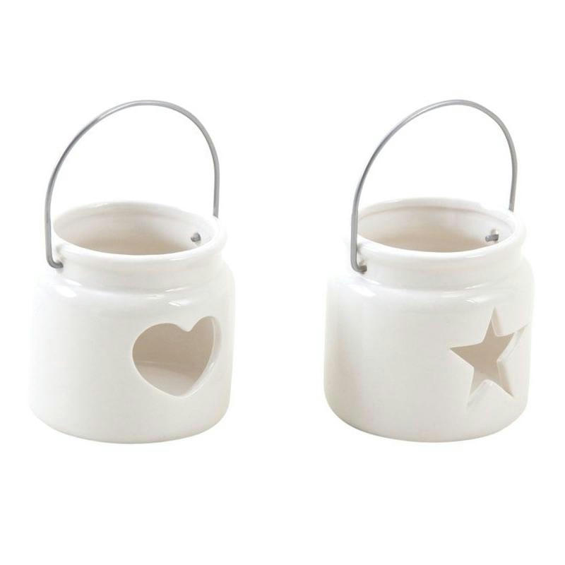 - Photophore en verre teinté noel (lot de 2)