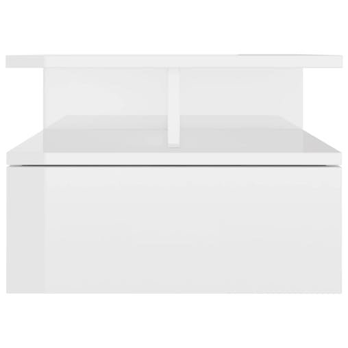 NNEVL Floating Nightstands 2 pcs High Gloss White 40x31x27 cm Chipboard