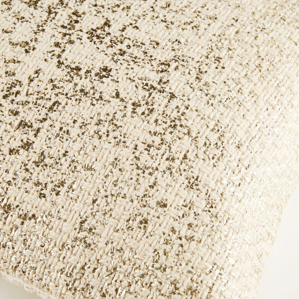 DIAMONDRA - Coussin en coton doré imprimé 35x45