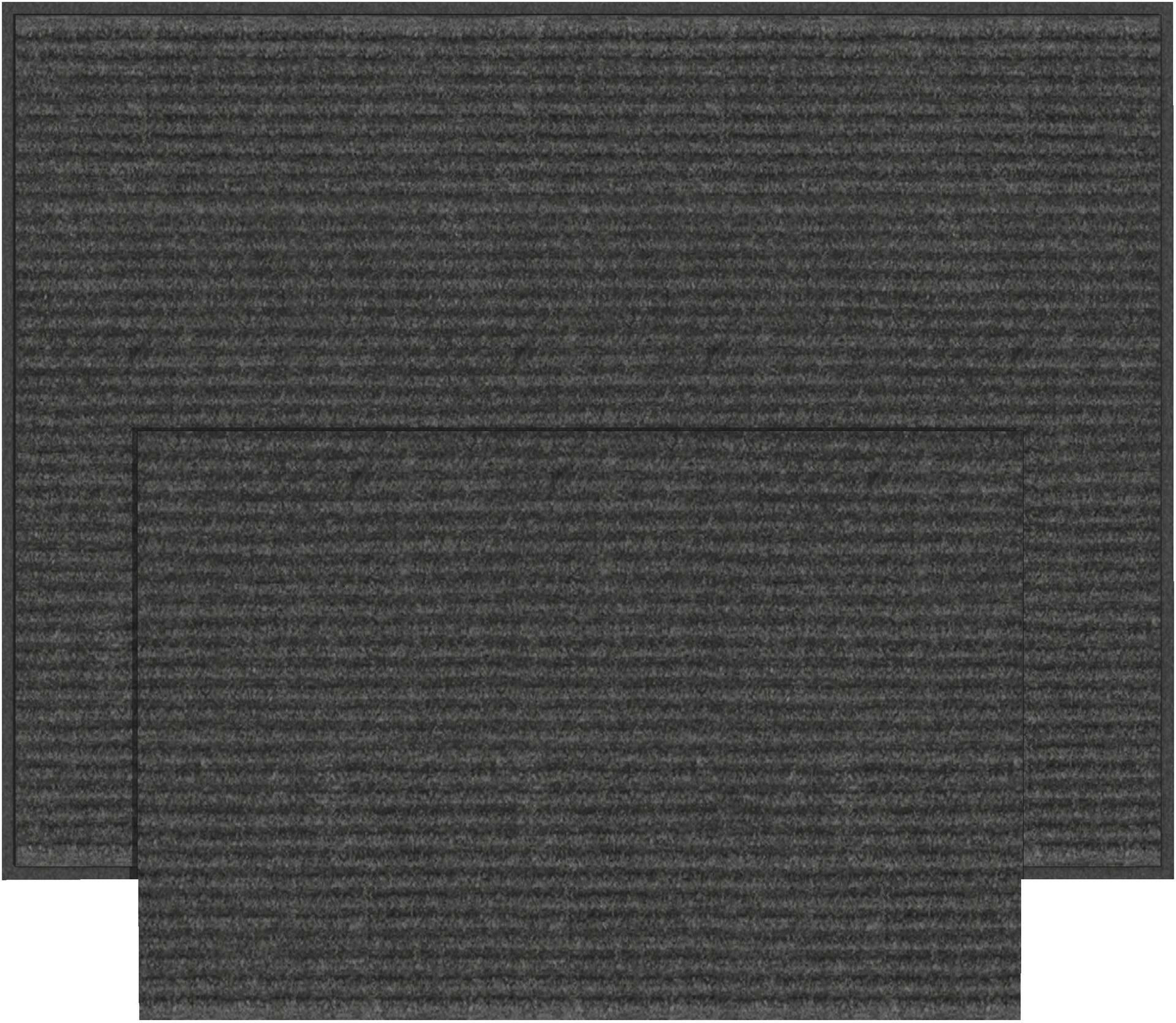 Korhani Studio Indoor/Outdoor Protective Floor Mat with Bonus Accent Mat, Black