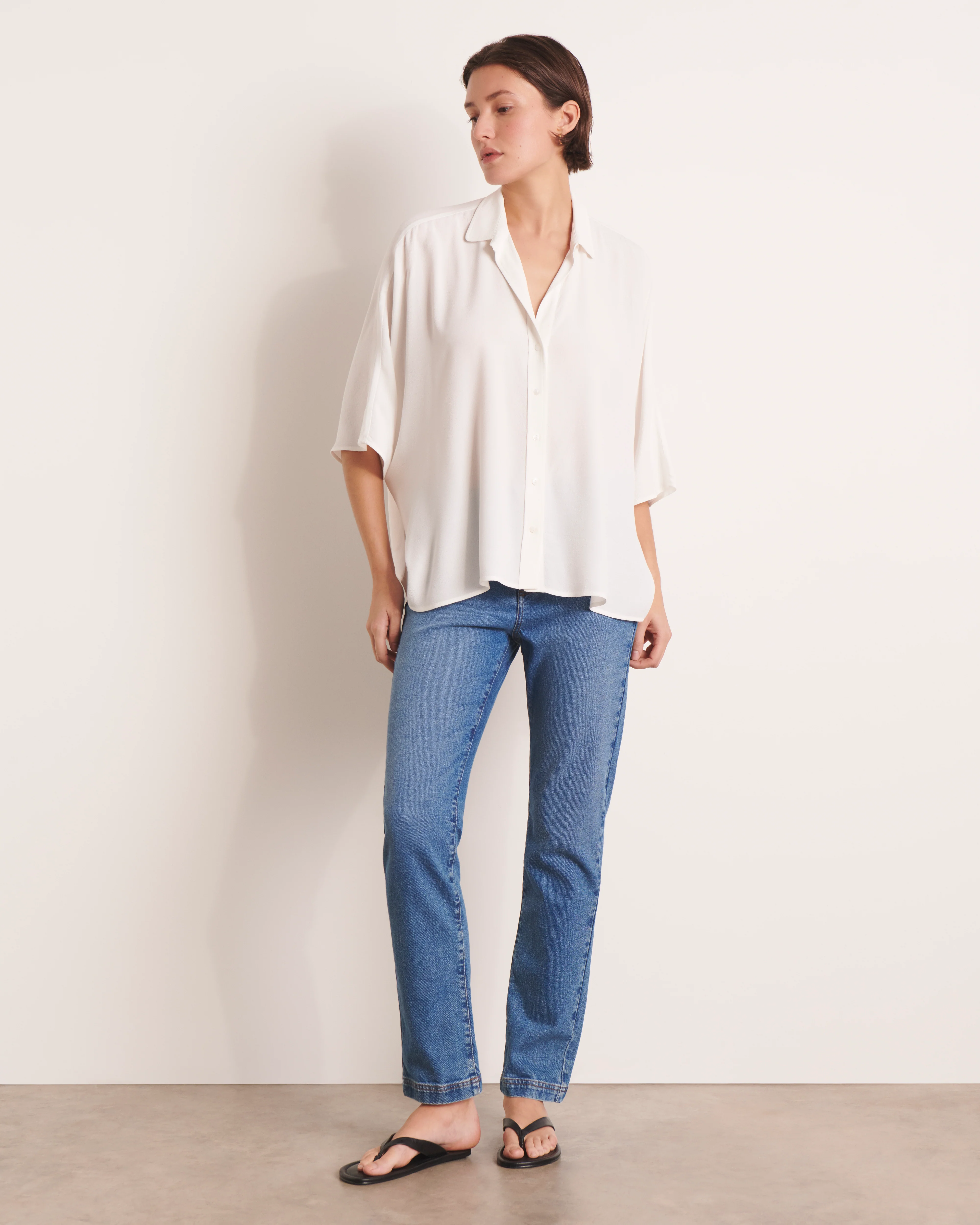 Chemise blanche coupe poncho CHAMANTO/13053/003
