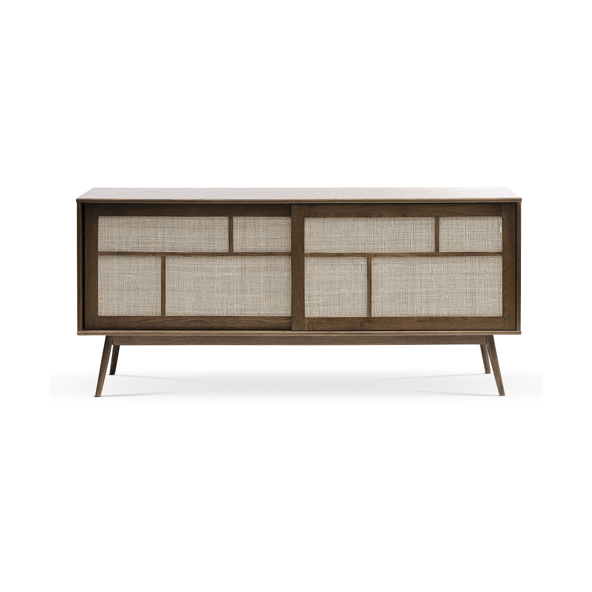 Olivine Boas Sideboard Gerookt Eiken - Hout - Rattan - B 180 cm