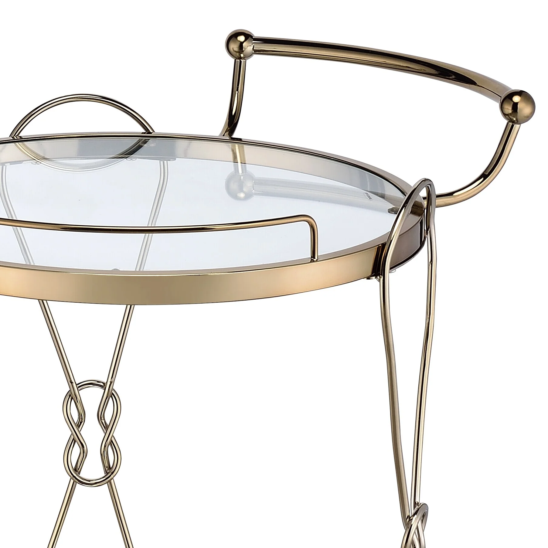 Zekera Champagne Finish Serving Cart(no include stool)