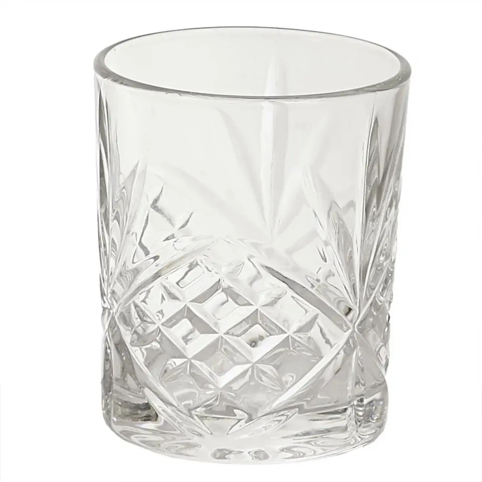 Cook Concept Drinkglazen - Luxe relief - glas - 4x stuks - 300ml