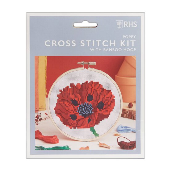 RHS Poppy Cross Stitch Kit 5 Inches
