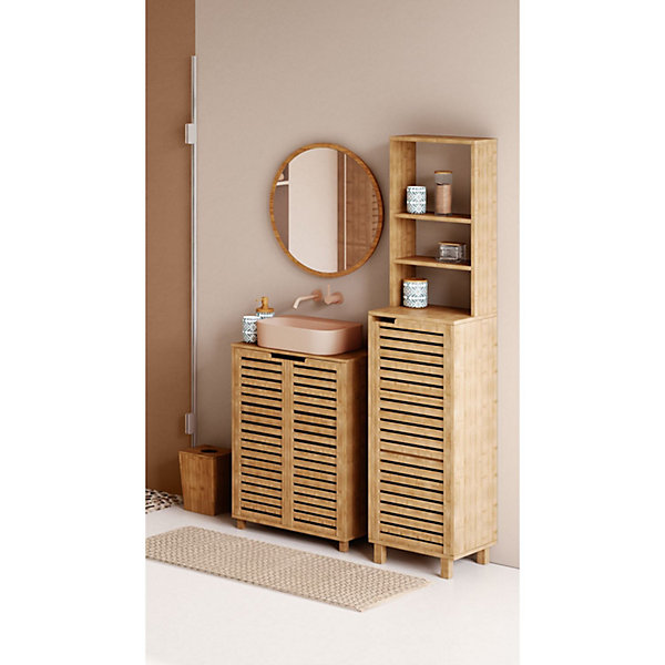 Meuble sous lavabo en bambou Sicela - 60 x H. 80 cm