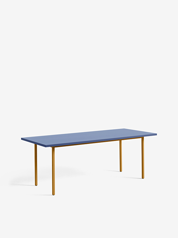 Table rectangulaire two-colour muller van severen bleu pied ocre l200cm - hay bleu