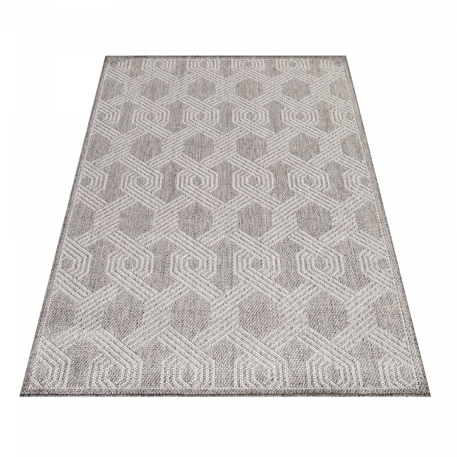 Dywan płaskotkany Aruba heksagon szary 60 cm x 100 cm