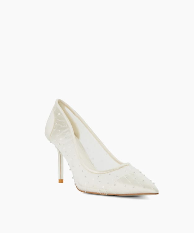 Bespoke Ivory - Sequin Pleated Court Wedding Shoes