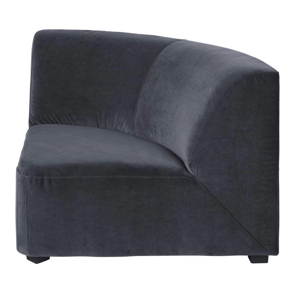 Virgile - Angle pour canapé modulable en velours gris anthracite