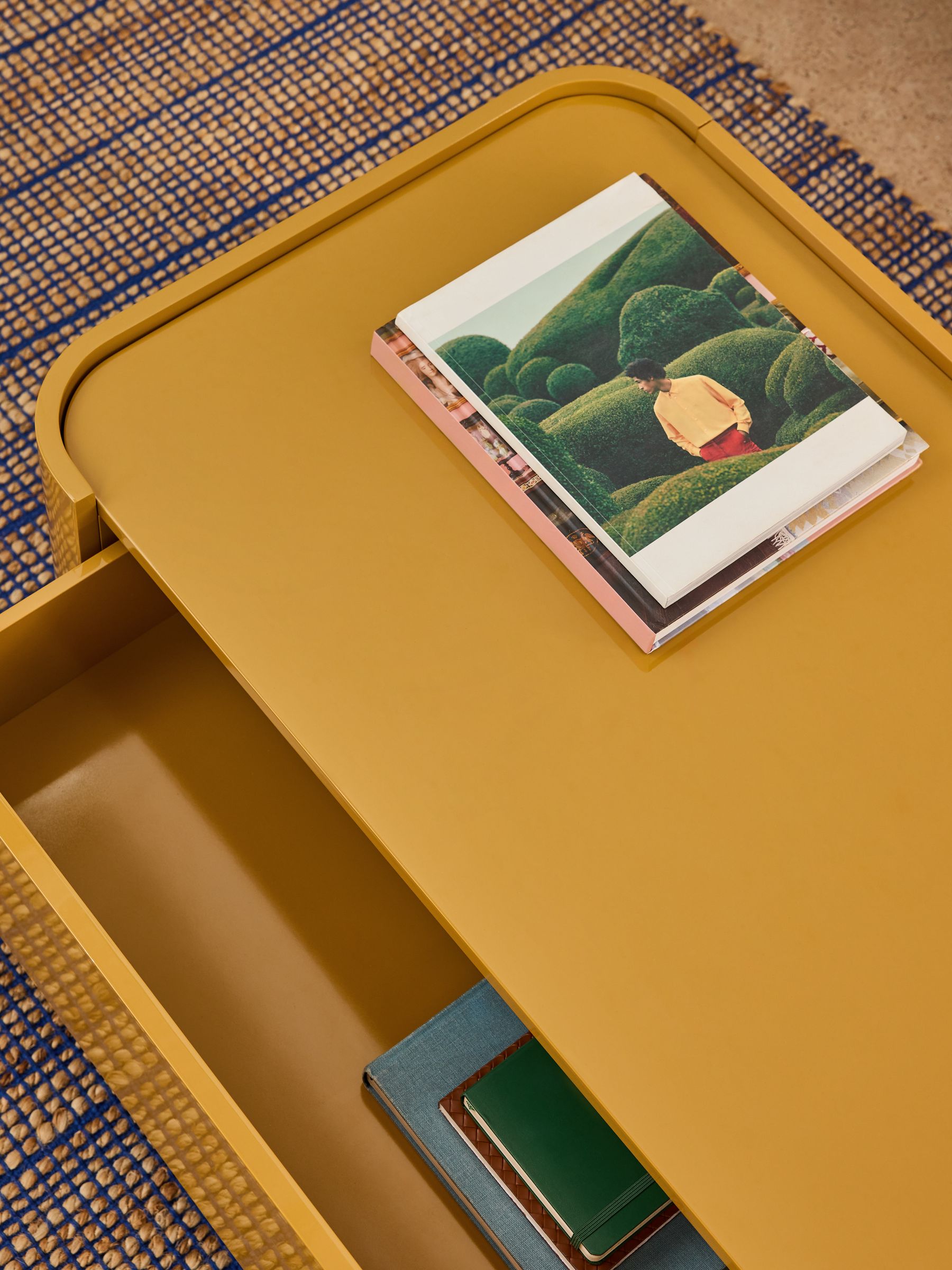 Kain Storage Coffee Table in Cumin Yellow Gloss