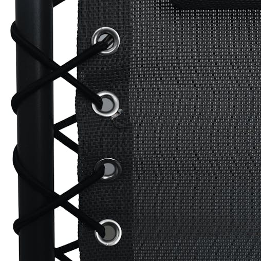 NNEVL Folding Deck Chair Black Textilene