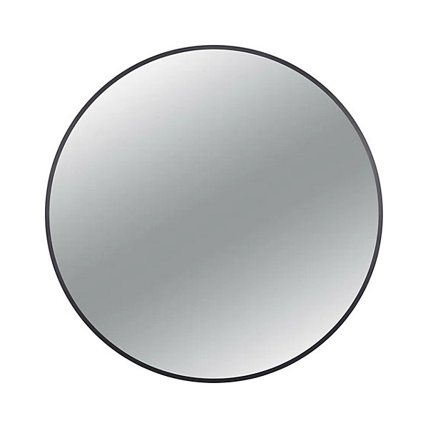 BALNEO - miroir de salle de bain rond noir CORINA BLACK 80 cm - miroir mural avec cadre en aluminium