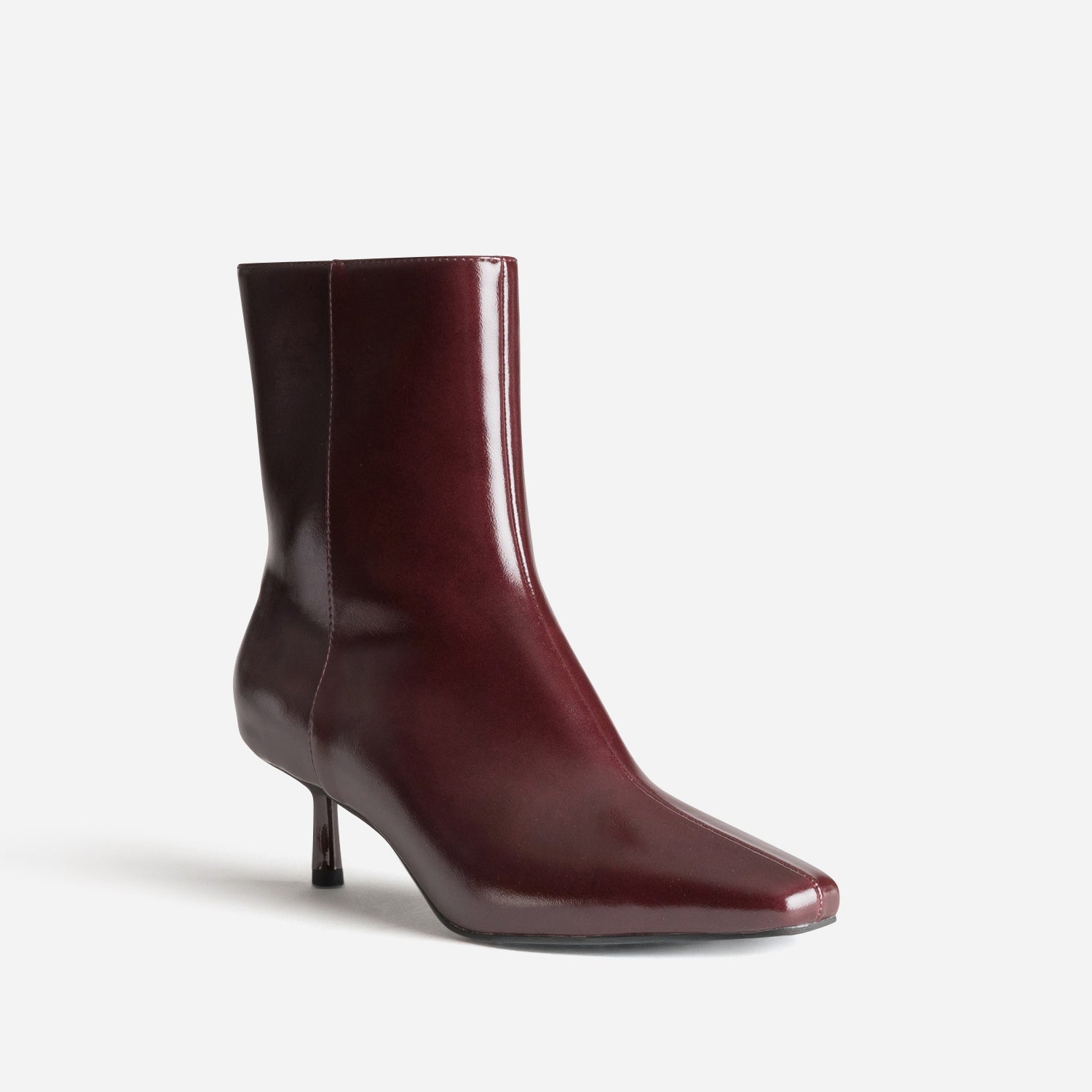 Boots bordeaux glacé kitten-heel