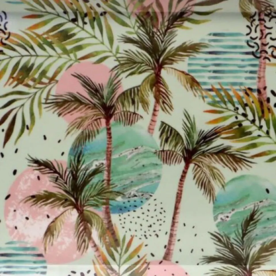 Concorde Dienblad/serveer tray Tropical Holiday - roze/groen - 42 x 29 cm