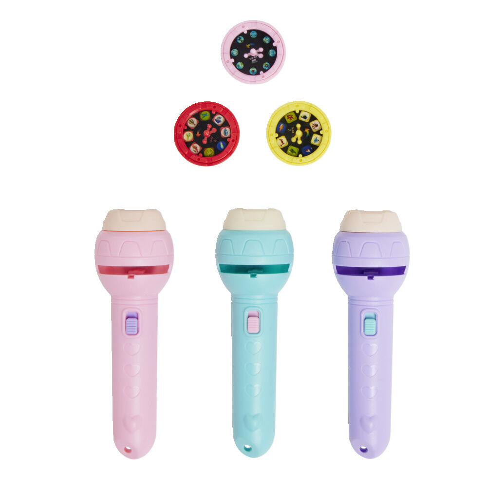 Projecteur lampe de poche 24 images polystyrène   3 ans - 3 coloris