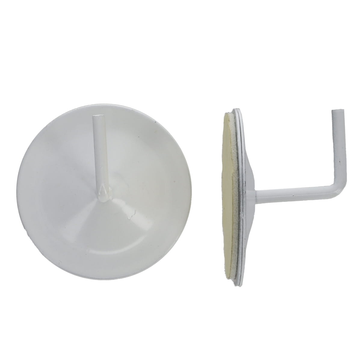 Conjunto De 2 Suportes Adesivos Branco Em Metal