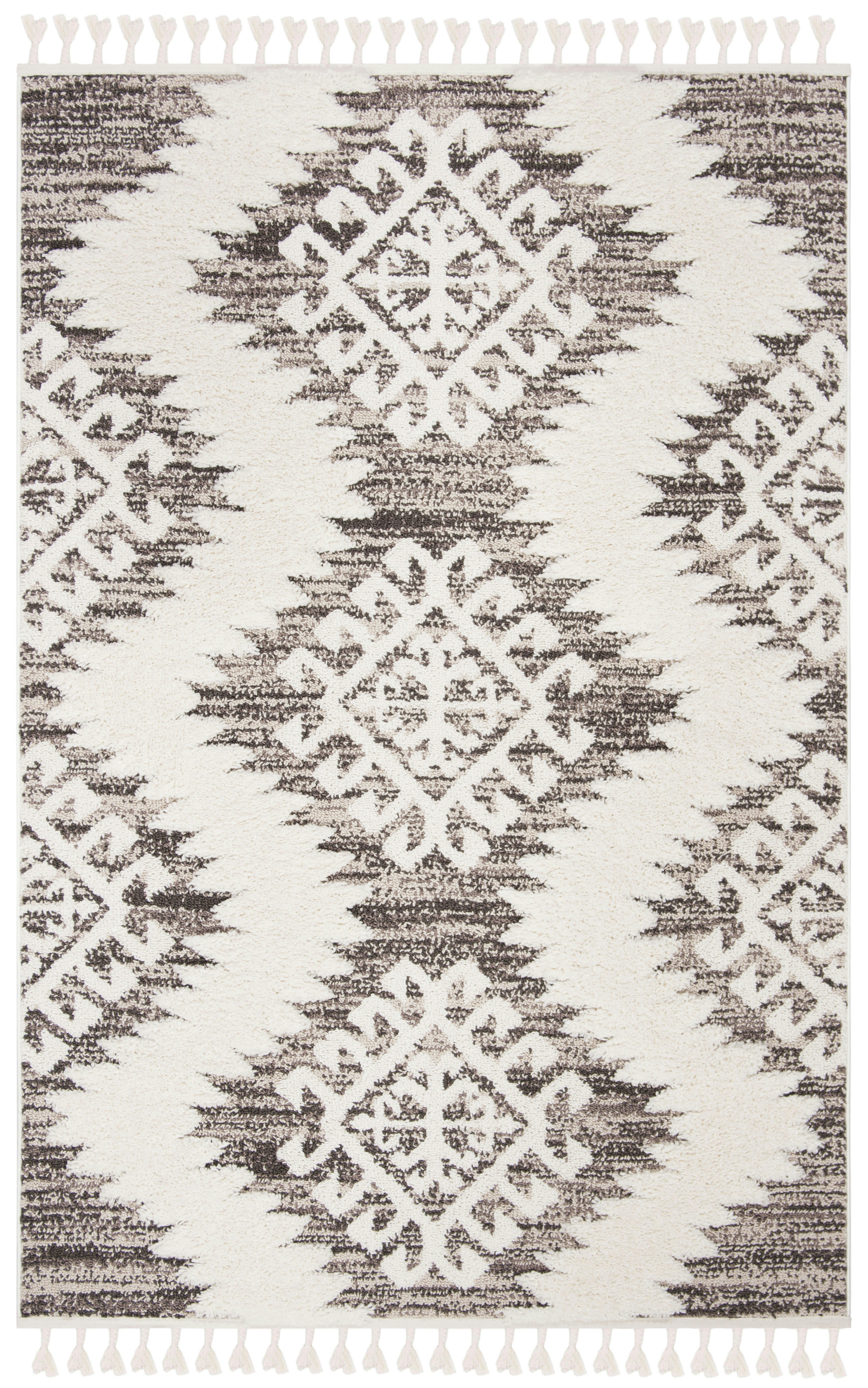MOROCCAN TASSEL SHAG - Tapis de salon interieur en  ivoire & marron, 160 x 229 cm