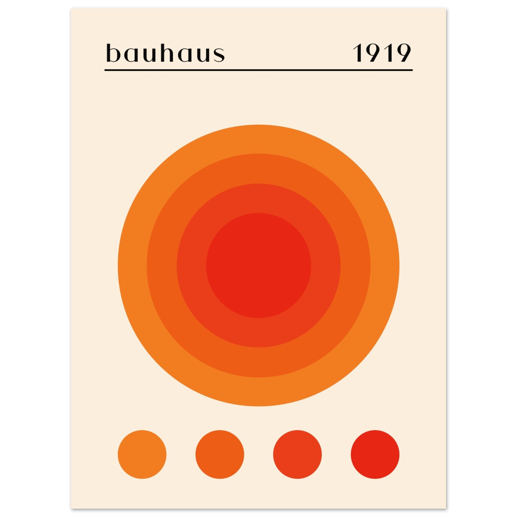 Artfulprints Poster Bauhaus - Orange dot  - 30x40 cm - Oranje