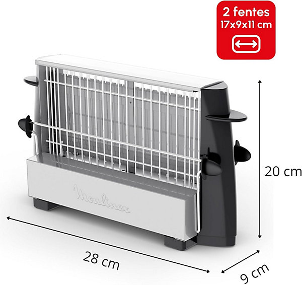 Grille-pain vintage ouvert 4 tranches 760W