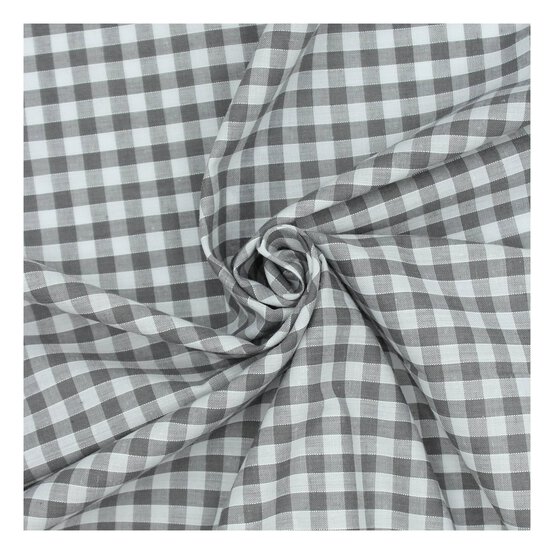 Grey 1/4 Gingham Fabric by the Metre