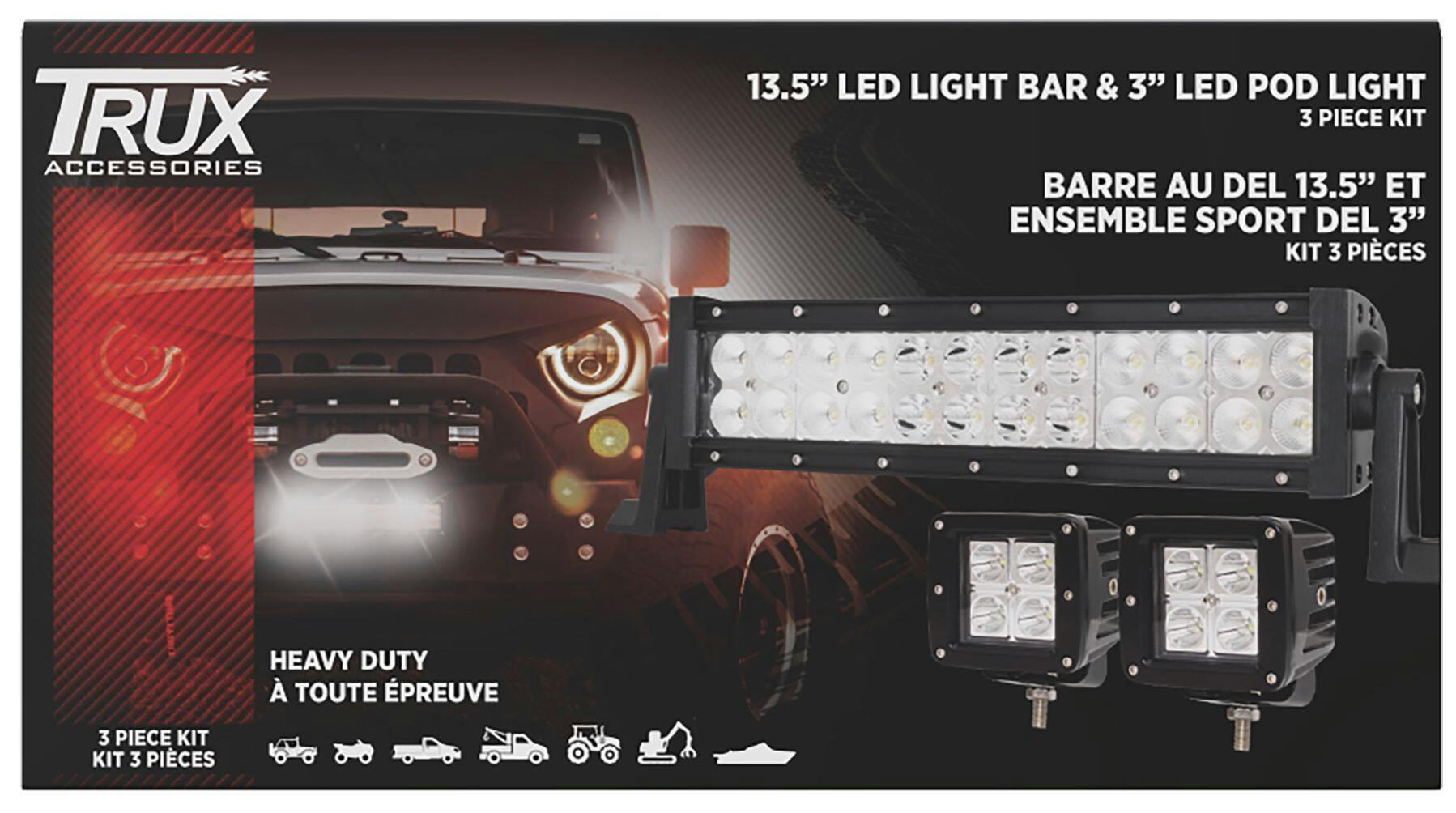 LED Off-Road Light Bar & Spotlight Combo Kit