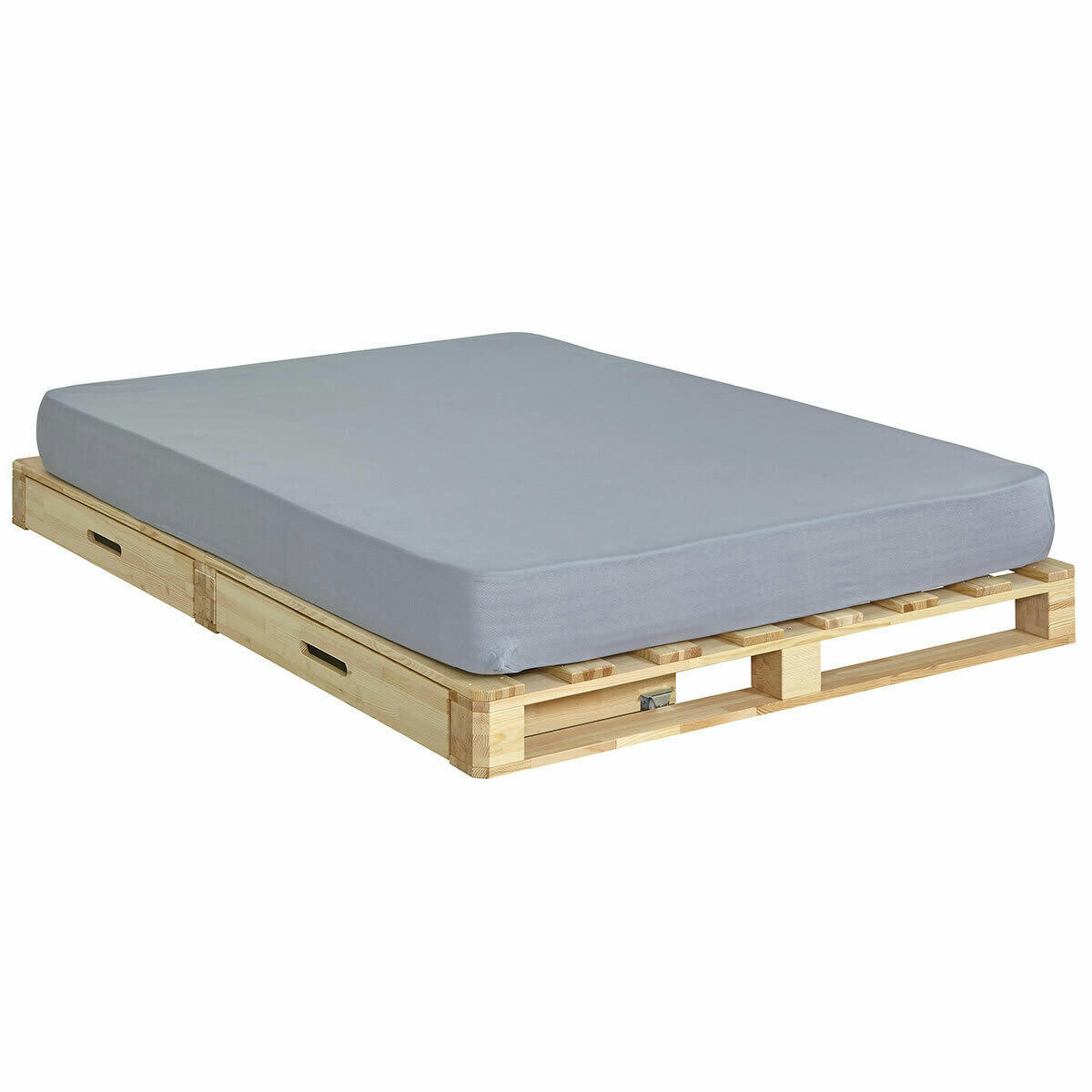 CEMBRO - Pack lit palette avec matelas 140x200 cm bois massif