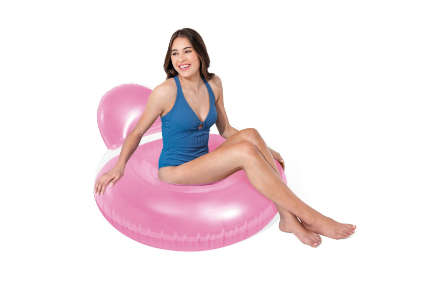 Dmuchany fotel materac z oparciem 137x122 cm INTEX 58889 różowy