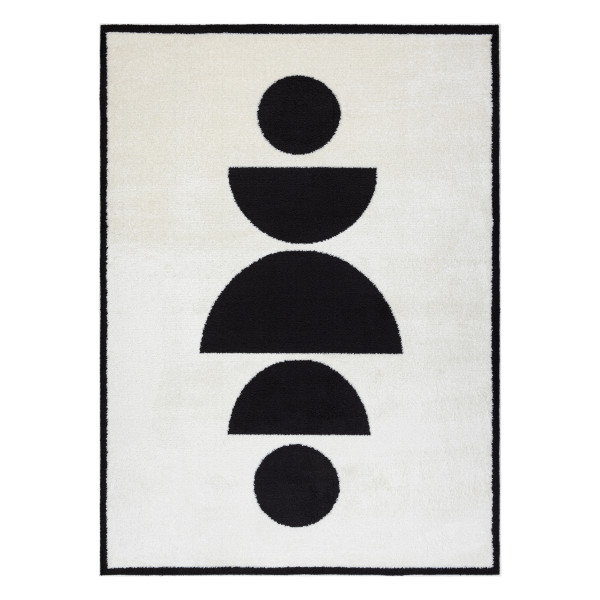 Dywan MODE 8598 geometryczny krem / czarny 80x150 cm