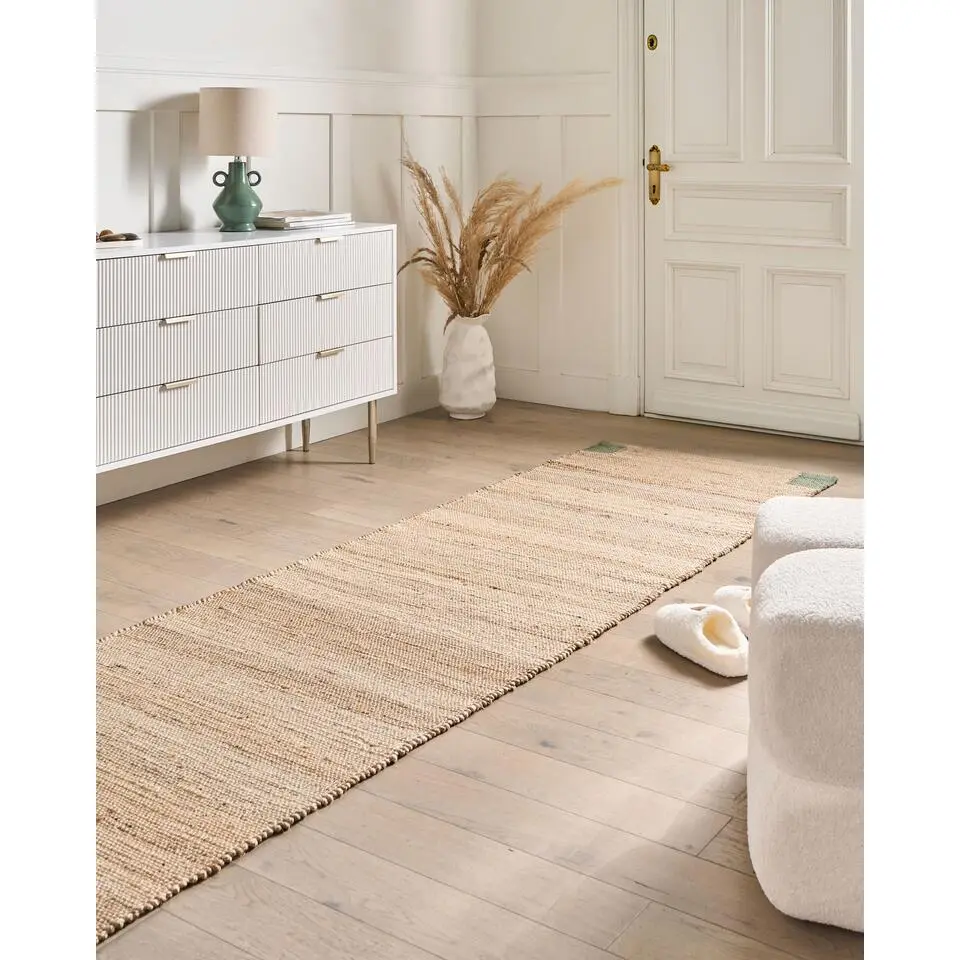 AMRAVATI - Vloerkleed - Beige/Groen - 80 x 300 cm - Jute