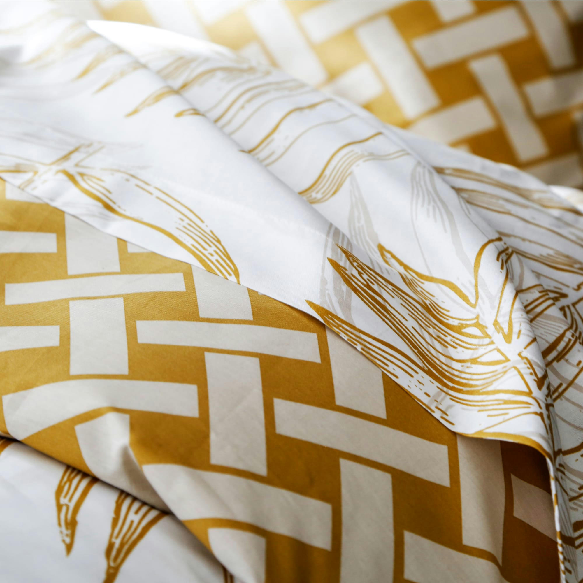 PALRI - Housse de couette 200x200 jaune en coton