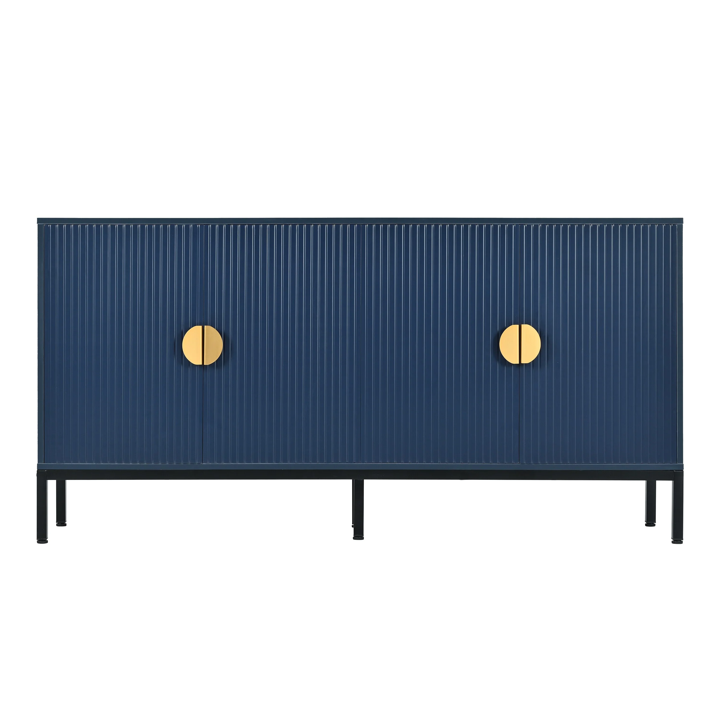 Vertical-Striped Four-Door Sideboard