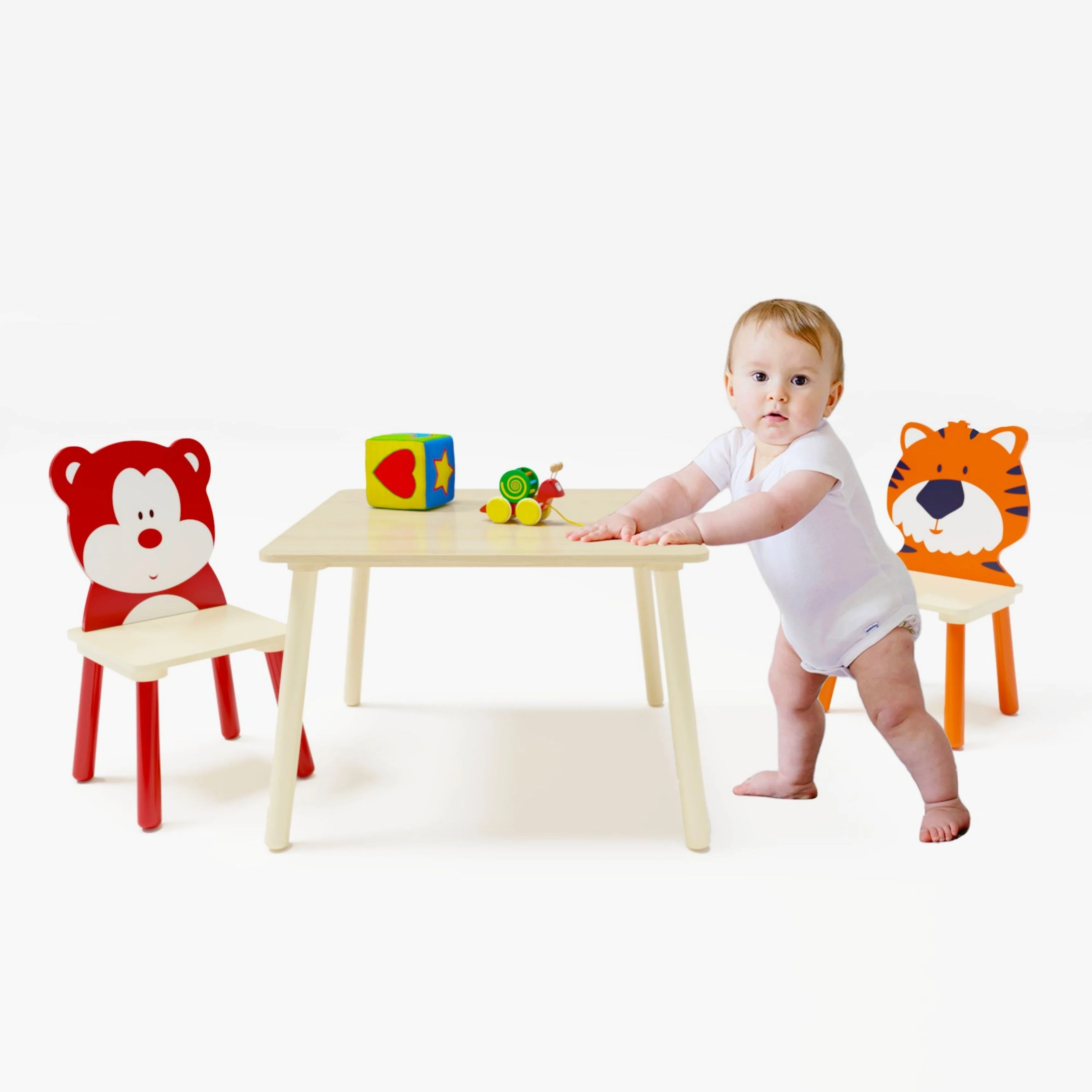 Kids Table and 2 Chairs Set, 3 Pieces Toddler Table and Chair Set