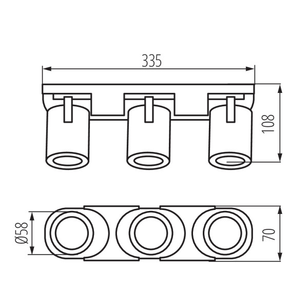 Lampa sufitowa LightLogic LL PORI EL-3I W 30556 spot ścienna potrójna
