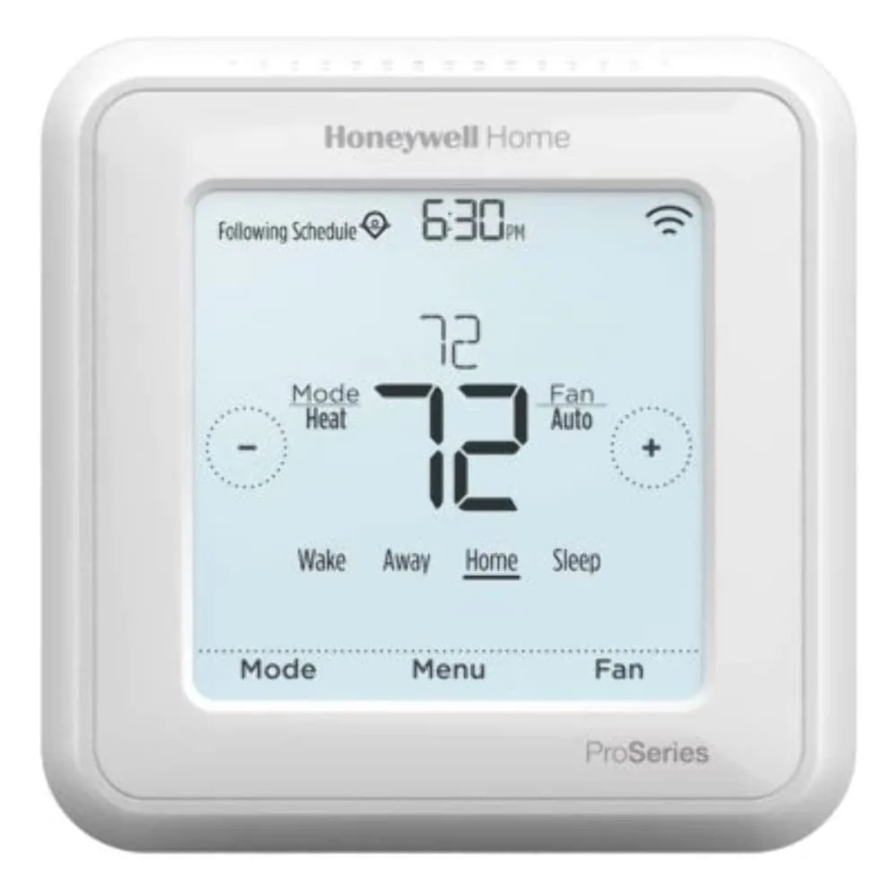 T6 Pro WiFi Programmable Thermostat, 2H/1C Heat Pump  2H/2C Conventional, White
