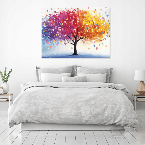 Obraz Na Płótnie Ścianę Drzewo Kolorowy Do Sypialni Salonu Kuchni 60X40