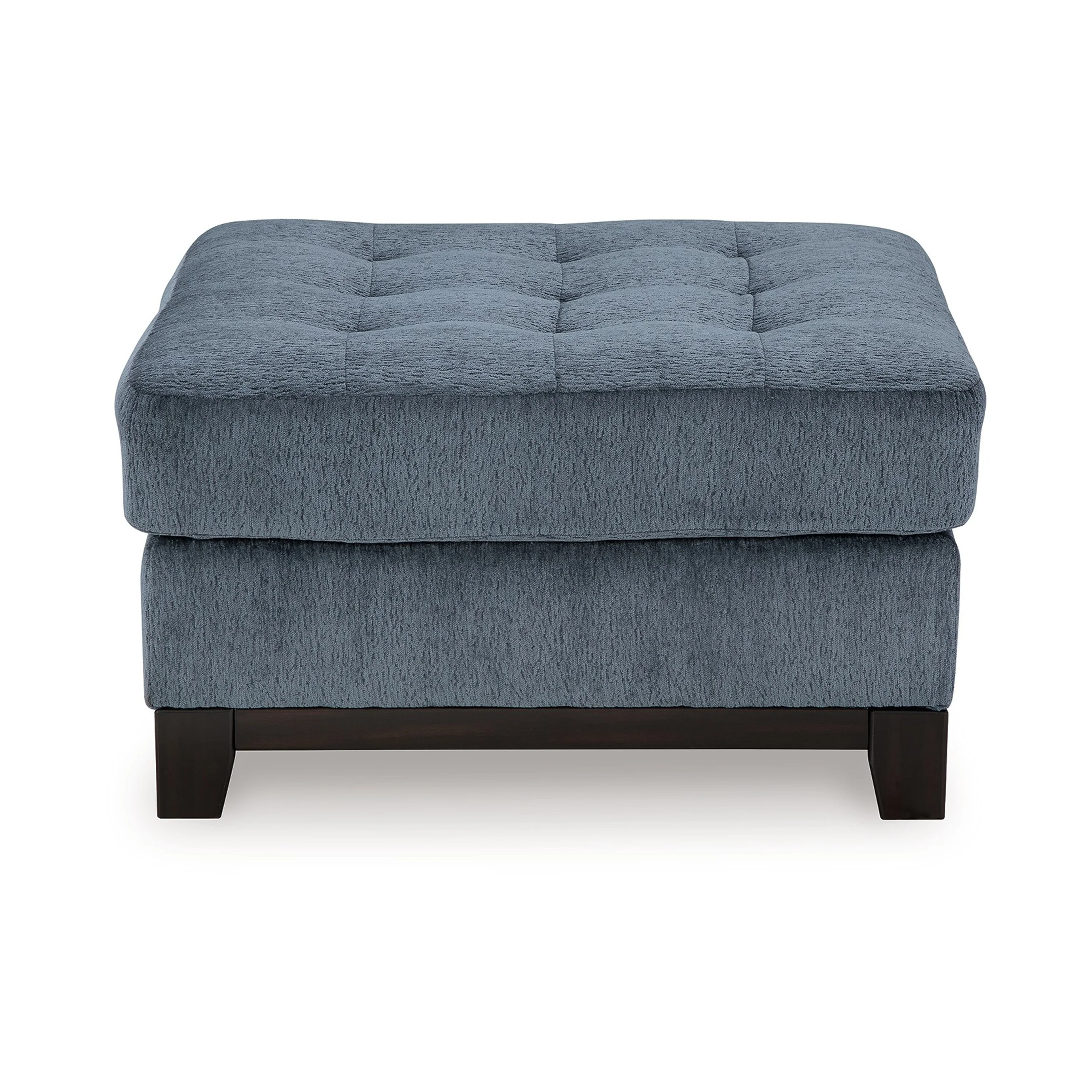 Maxo Accent Ottoman, 36 Inch Square, Soft Tufted Rich Blue Polyester