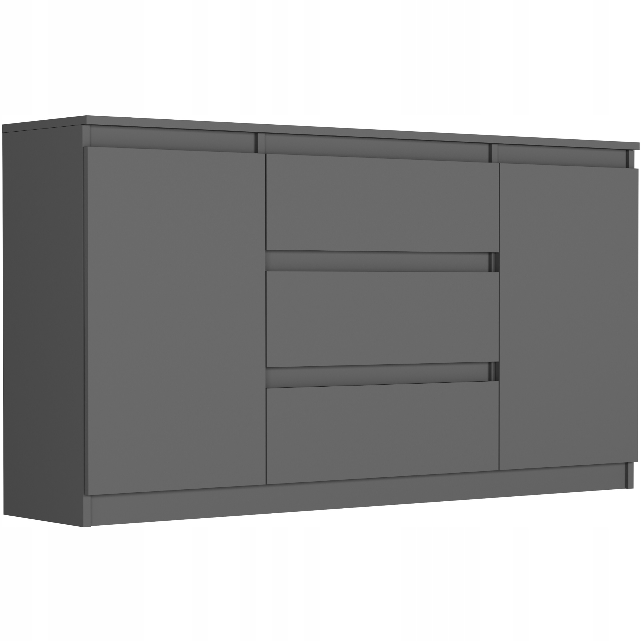 Komoda 140cm szuflady drzwi szafka FRAMIRE R-140-S3 antracyt