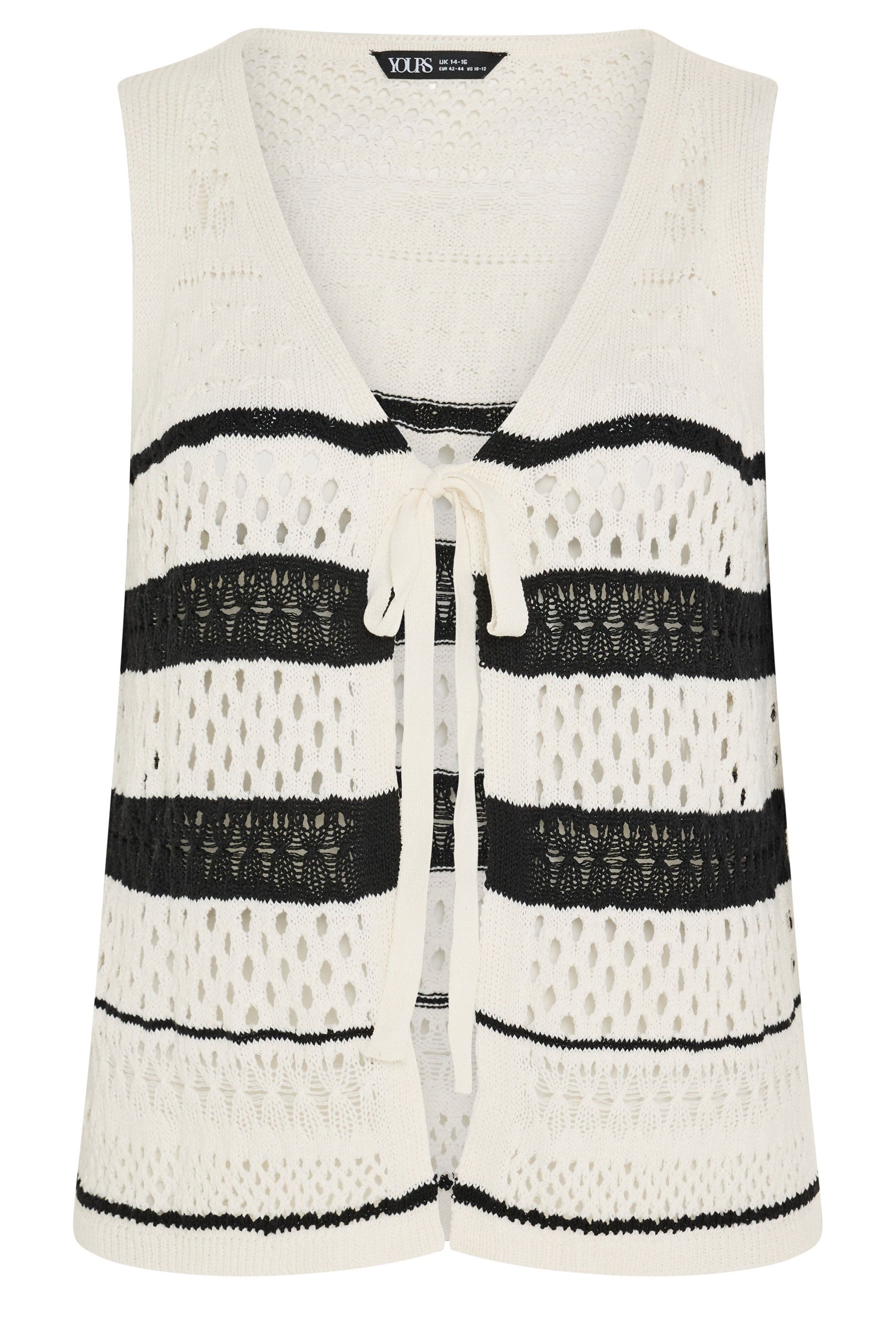 Yours Stripe Crochet Waistcoat