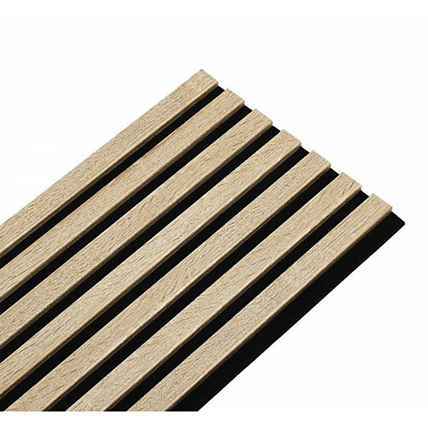 Lot de 2 Panneaux tasseaux bois 250 x 30 x 1,9 cm - décor chêne clair fond noir - 1,5m²