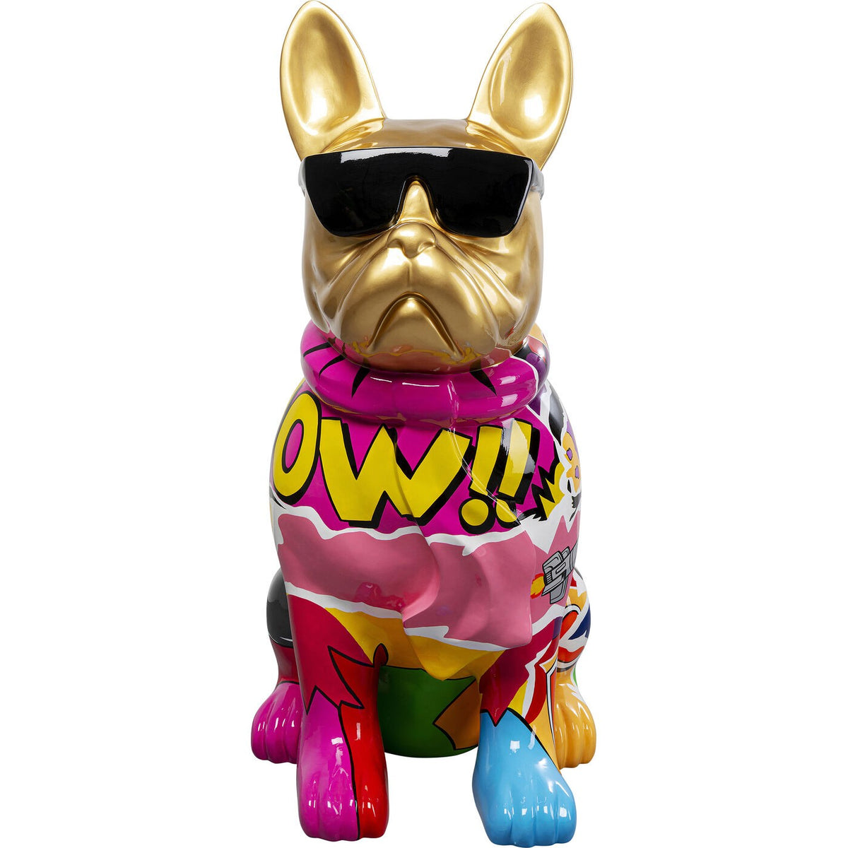 Kare Design Woonaccessoires goud bulldog graffiti zonnebril 49cm