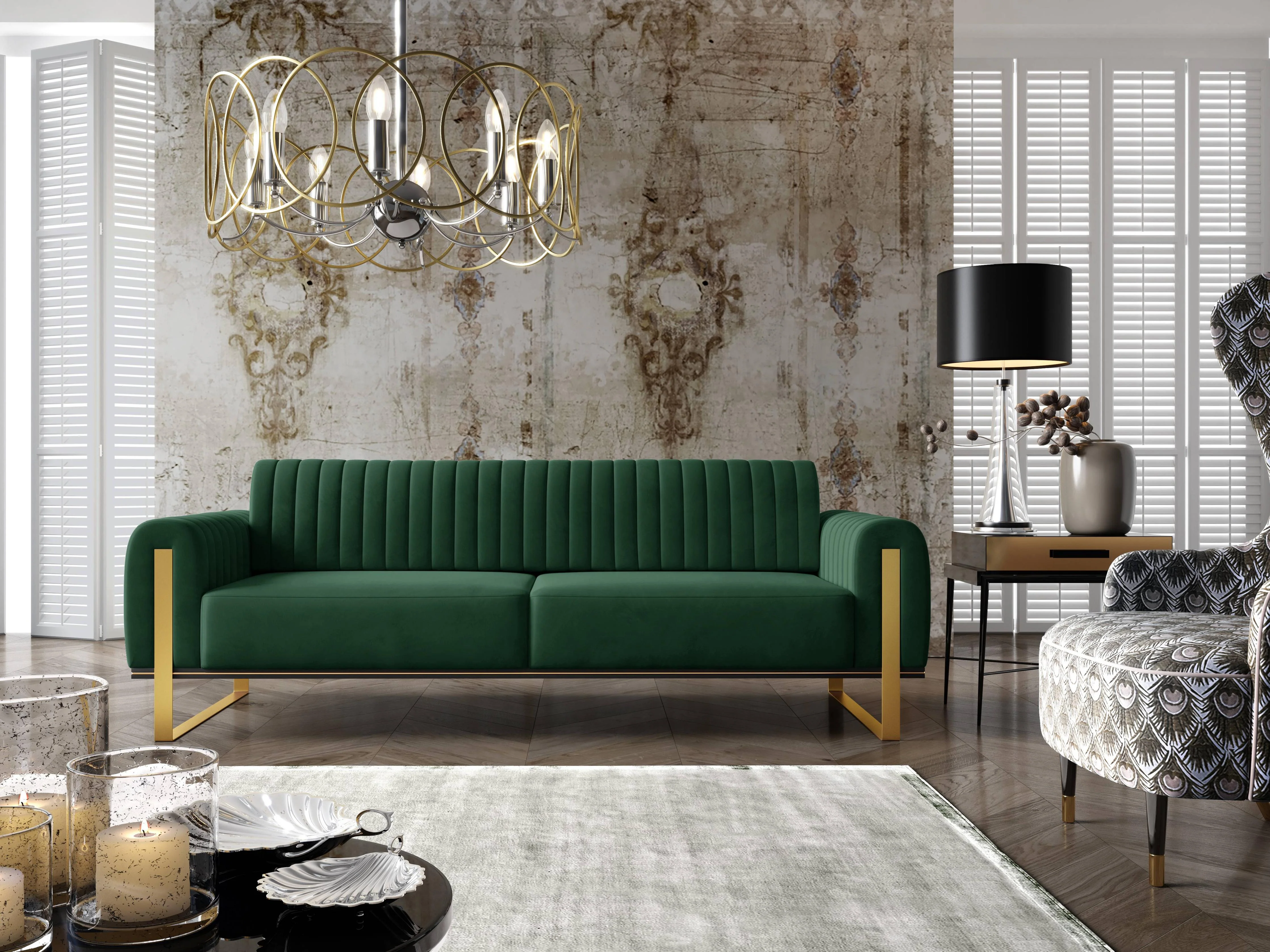 3-zitsbank Nouveau velvet
