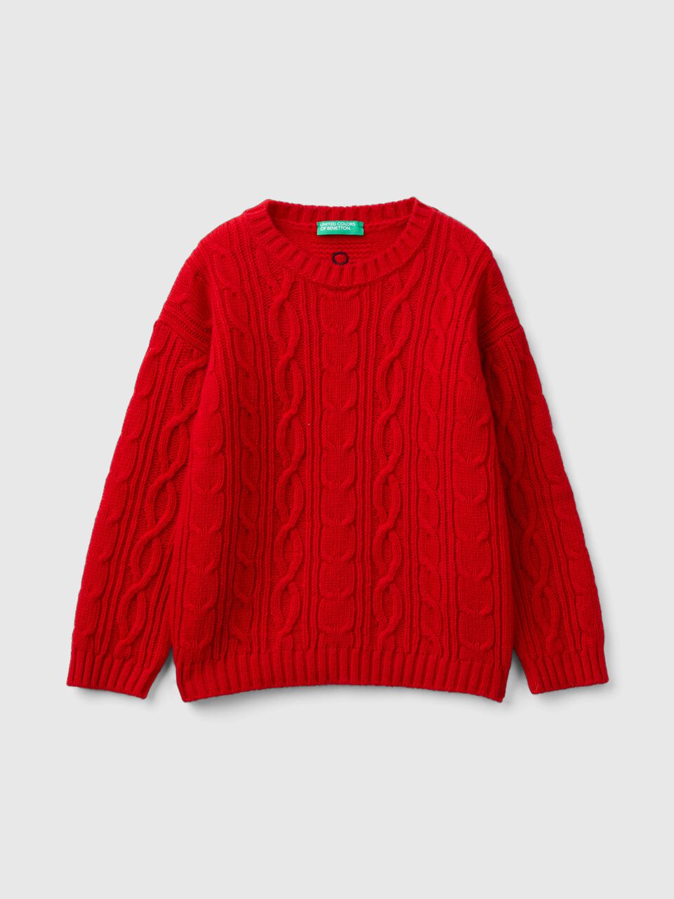 Cable knit sweater in wool blend
