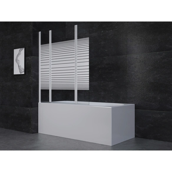 Duschabtrennung, BxH: 125 x 140 cm, 3-teilig