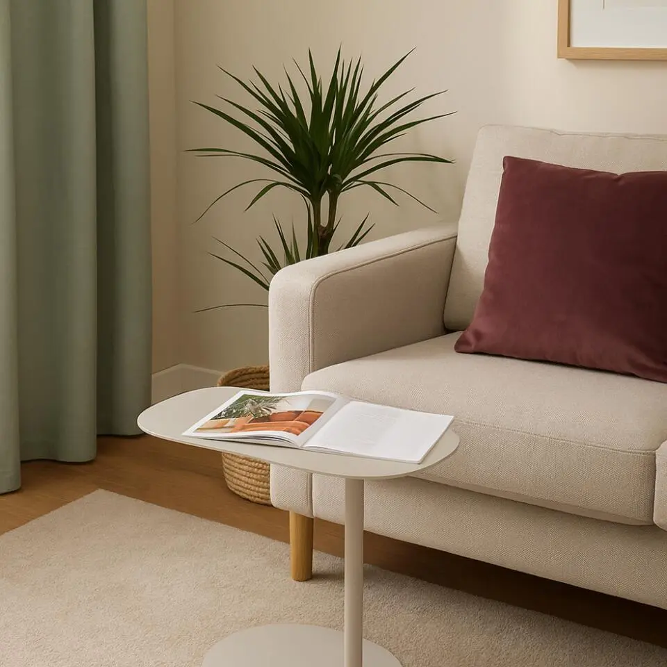 MISOU Organische Bijzettafel op Voet - Beige