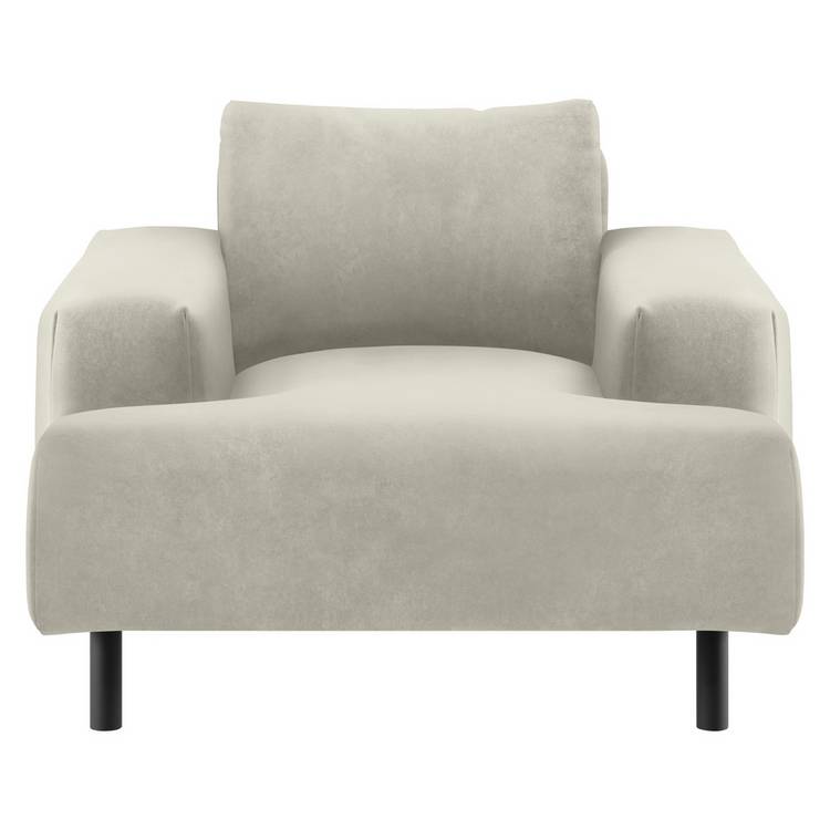 Habitat Julien Velvet Armchair - Natural